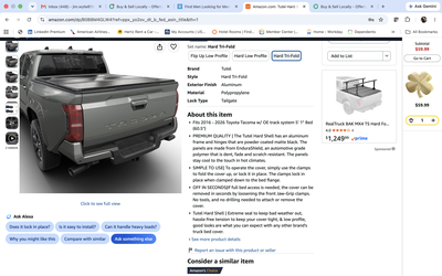 Toyota Tacoma Hard Shell Truck Bed Cover