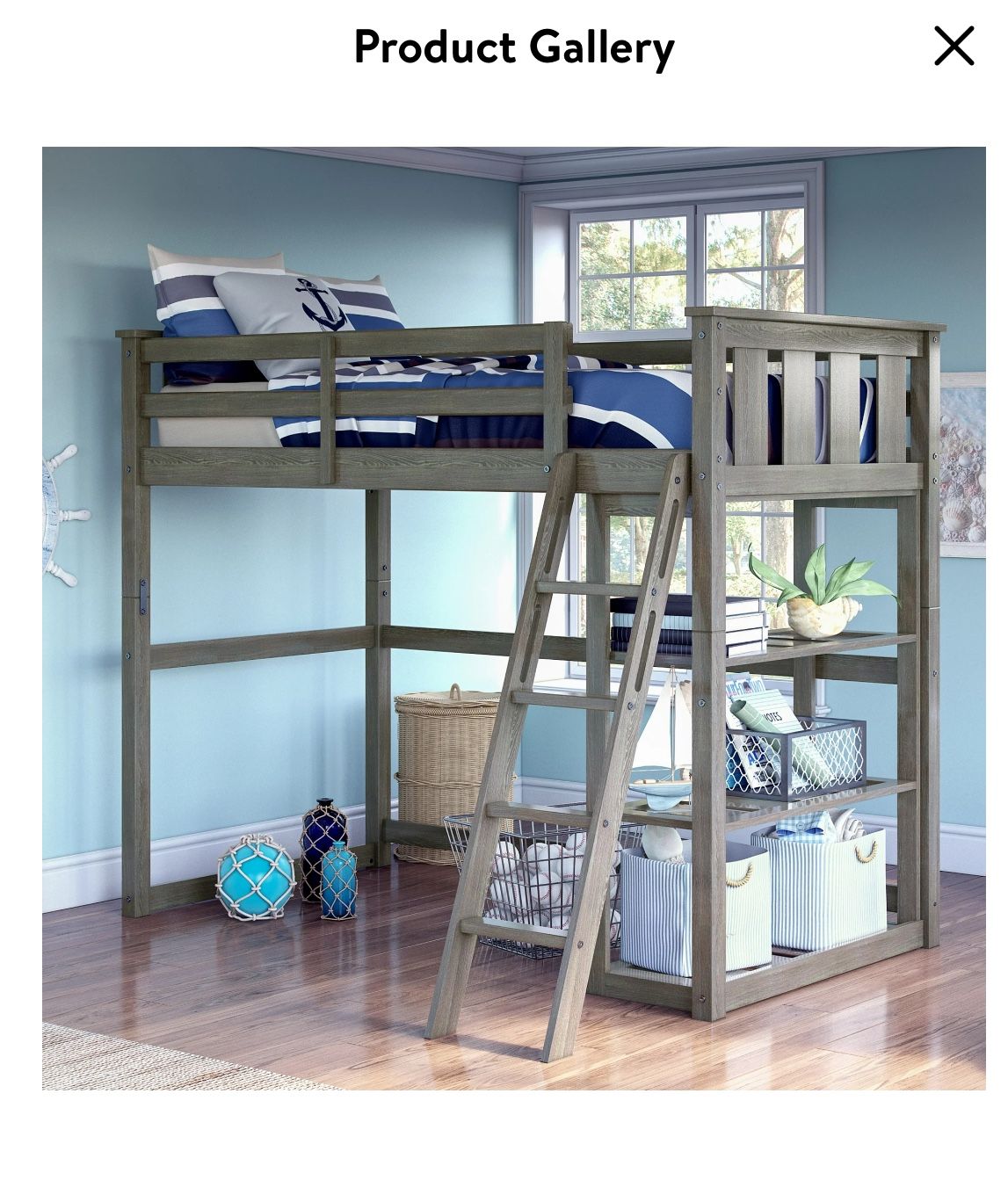 Better Homes and Gardens Kane Twin Loft Bed, Gray
