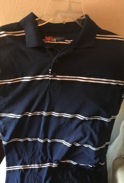 Blue white stripe collar shirt