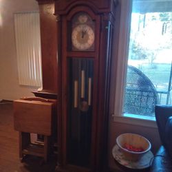 Antique Ridgeway Grandmother Clock W Chimes