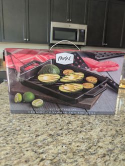 Parini Glazed Ceramic Grill Pan 8.5x11.5