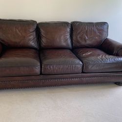Bernhardt Leather Brown Couch