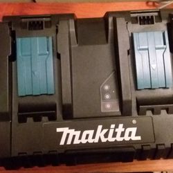 Makita Drill, Dual Port Fast Charger And 5.0 Battery