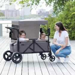 Jeep Wrangler Stroller Wagon with Included Car Seat Adapter by Delta Children - Gray