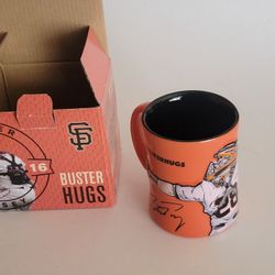 San Francisco Giants Buster Posey Buster Hugs Mug New In Box.
It is 4" tall. Weight 13oz plus shipping materials.
