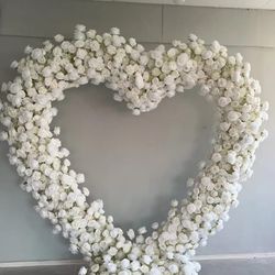 Red and white heart arch