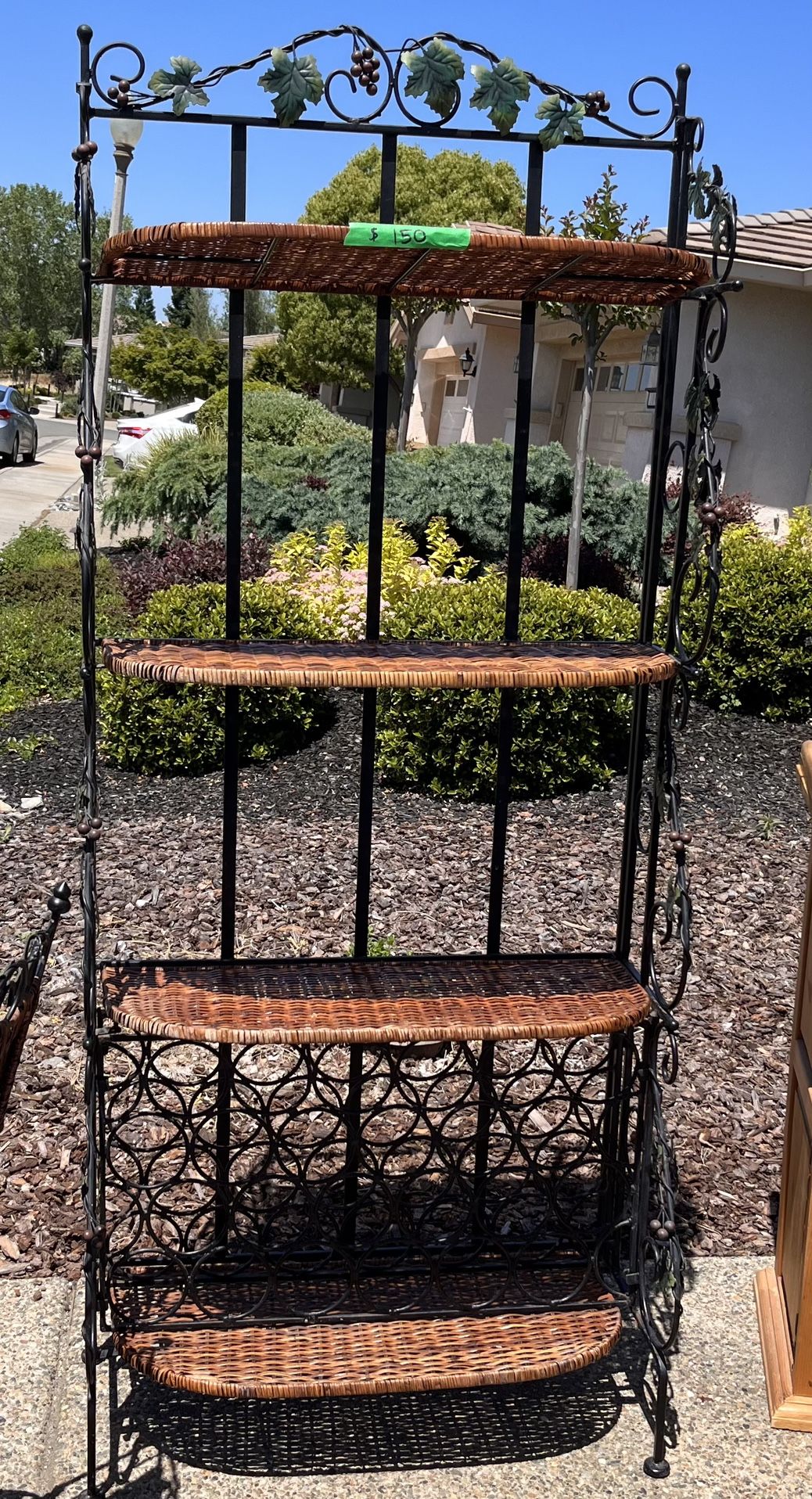 Wicker Bakers Rack, Wine Rack