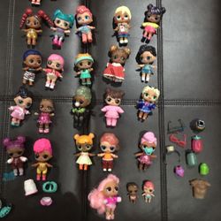 Huge Lot Of Lol Dolls 23 Dolls, 2 Babies , Pets , Accessories 