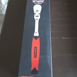 ICON 3/8 in. Drive Professional Long-Reach Flex-Head Ratchet with Comfort Grip