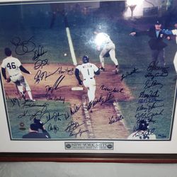 1986 Autographed NY Mets Baseball Lithograph With COA  