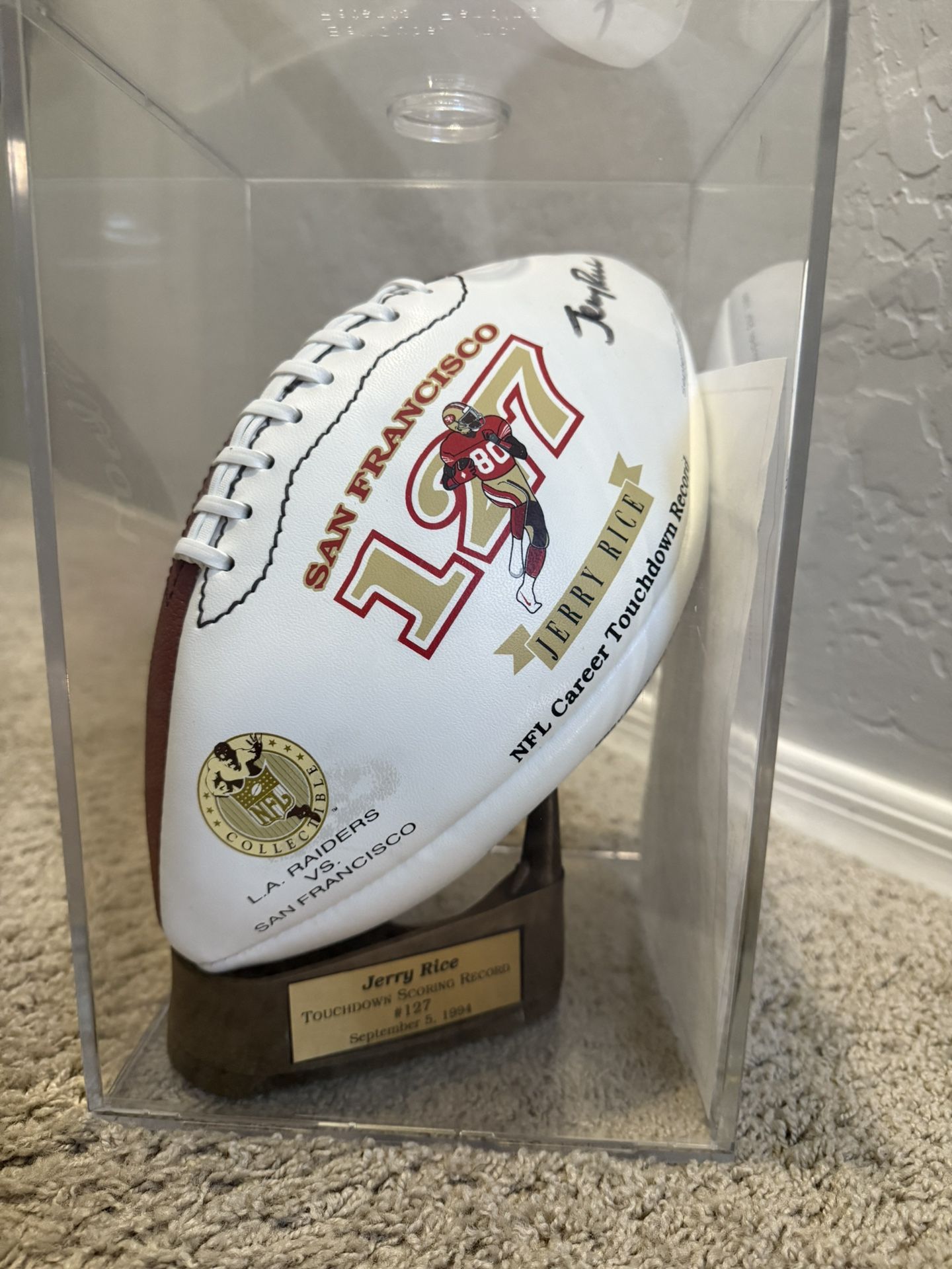 Jerry Rice Signed 127th Touchdown Football