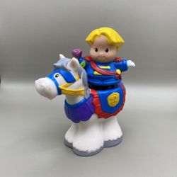 Vintage Fisher Price Little People Castle Lil Kingdom White Horse & Prince Figures 