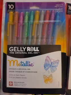 Sakura Gelly Roll Pen Set, 10-Colors, Dark Metallic