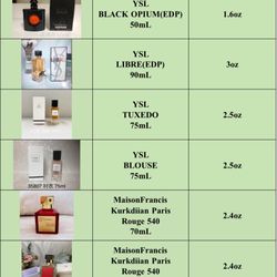 FULL FRAGRANCE LIST 1 