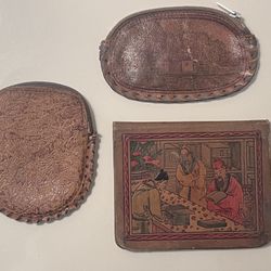 Vintage Leather Coin Pouch and Wallet/Notebook Cover