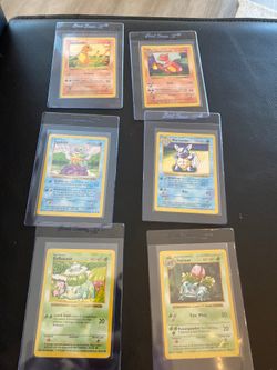 Base Set Pokémon Trio Shadowless. All 6 cards