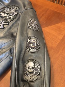 Men’s Avirex charcoal grey genuine leather jacket 5XL