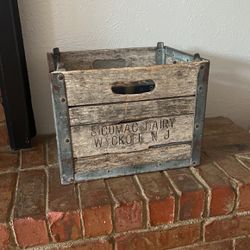 Vintage Wooden Container (old Glass Milk Holder) 