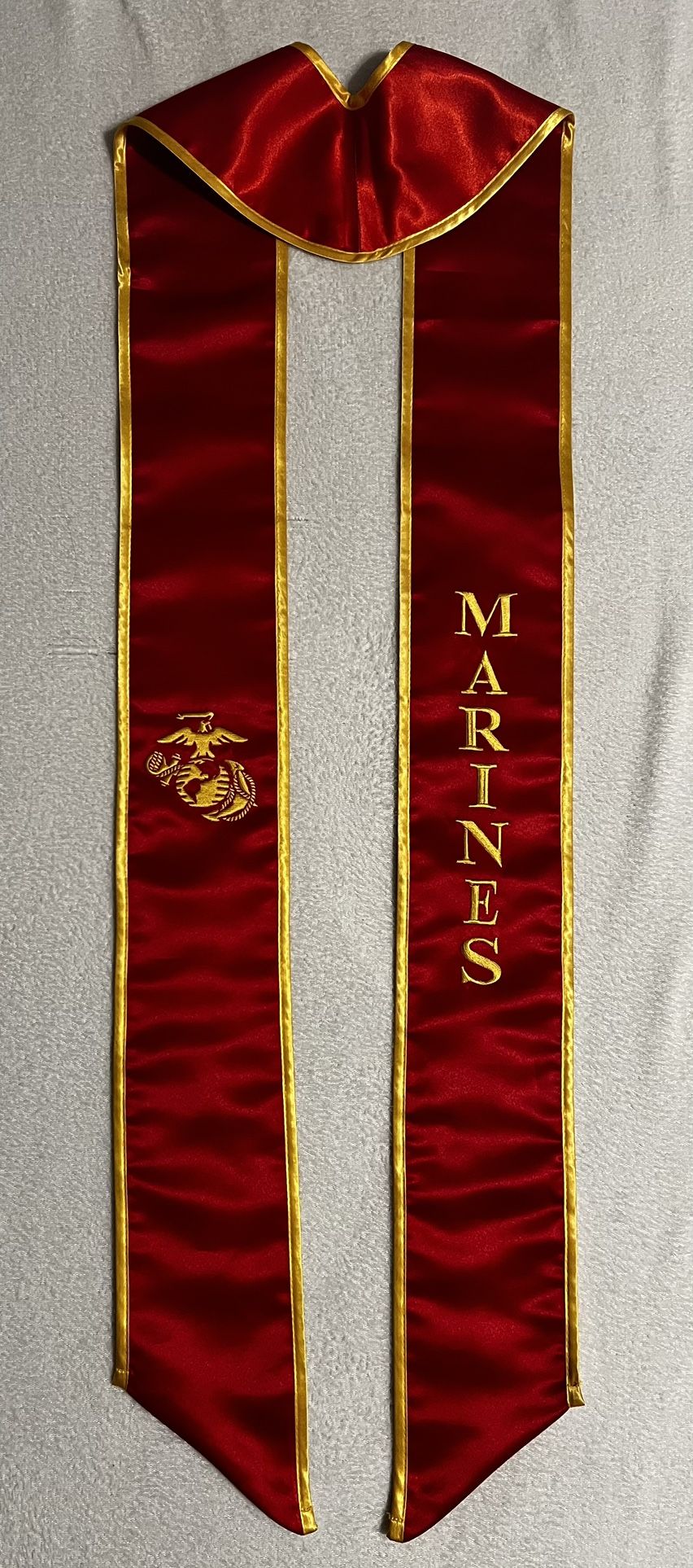 $35-Used Once, Red And Gold, Marine Corps Graduation Stole/sash