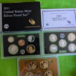 2011 US Silver Proof Coins 14 Coin Set.