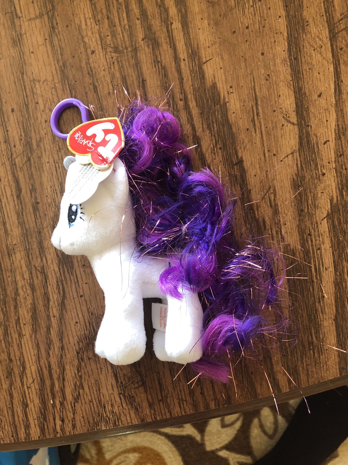 TY Beanie Babies My Little Pony Rarity Key Clip