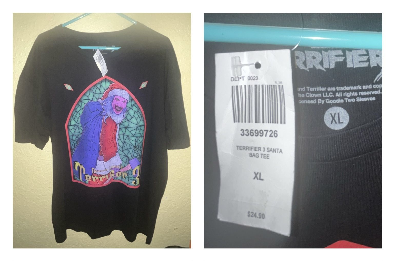 TERRIFIER 3 Santa Shirt (Size XL) NWT