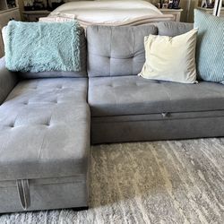 Grey Couch W/ Ottoman 