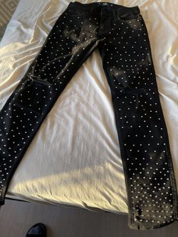 Sparkle Rhinestone Black Jeans / Pants