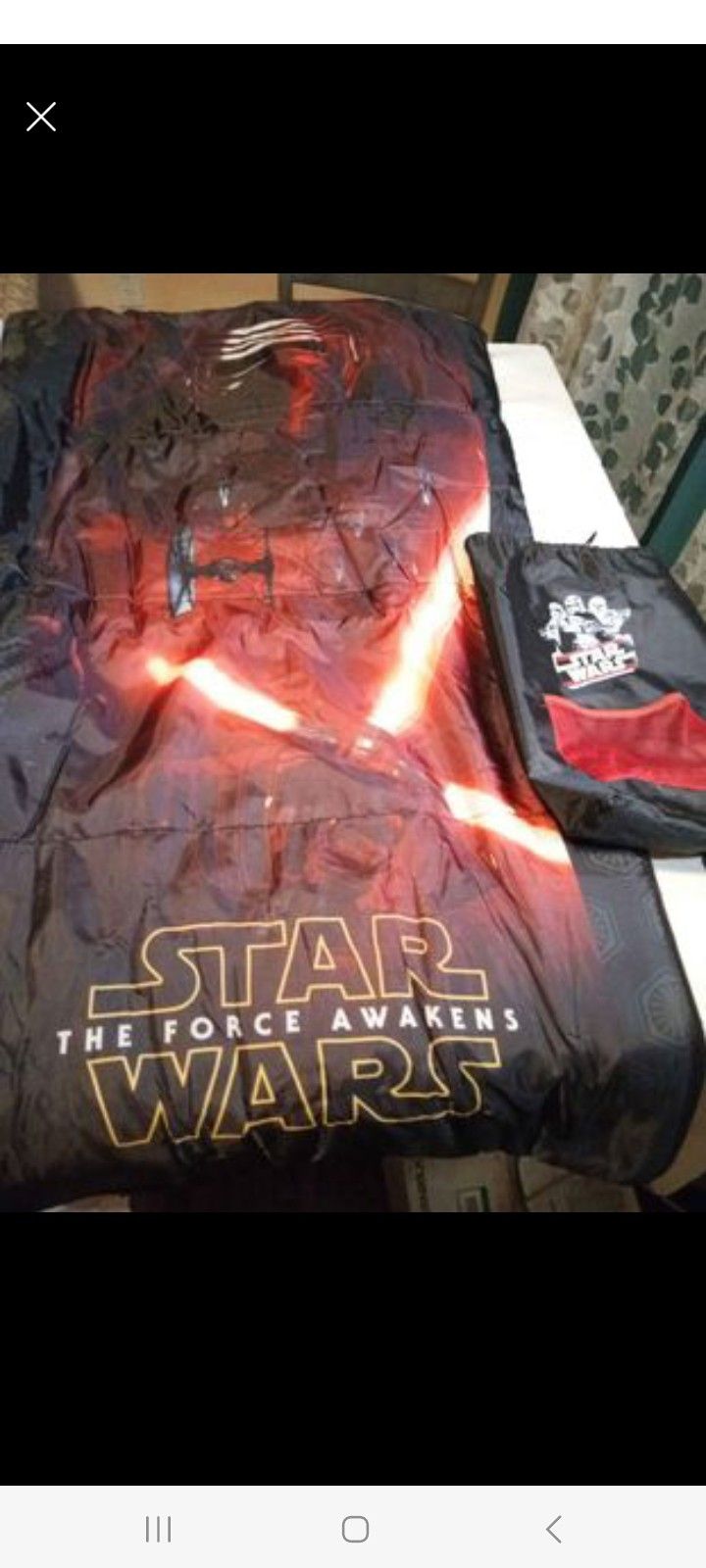 Star Wars The Force Awakens Kids Youth Sleeping Bag Kylo Ren Red Light Saber With Bag