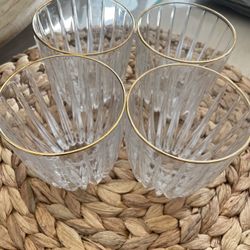 Mikasa Park Lane Gold Crystal Rock Glasses