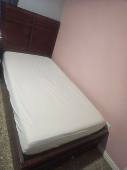Twin bed with mattress