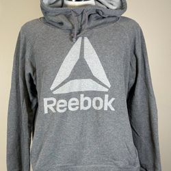 Reebok Gray Hoodie W/full Logo On Front - Long Sleeve - Womens 2xl