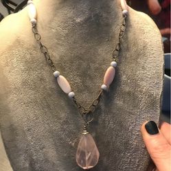 Beautiful Hand Crafted Rose Quartz Necklace