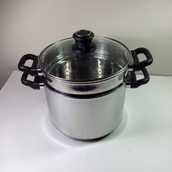 8 Qt Stainless Steel Pot with Steamer Insert & Vented Lid Nonstick Cookware Large 3 pcs set Ultrex