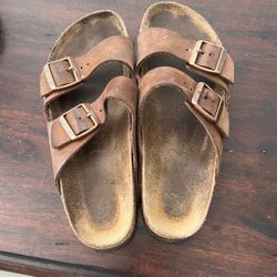Birkenstocks Big Buckle, Light Brown Gently Pre-Lift
