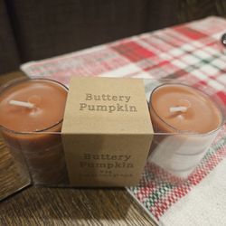X6 Tealights Buttery Pumpkin. New