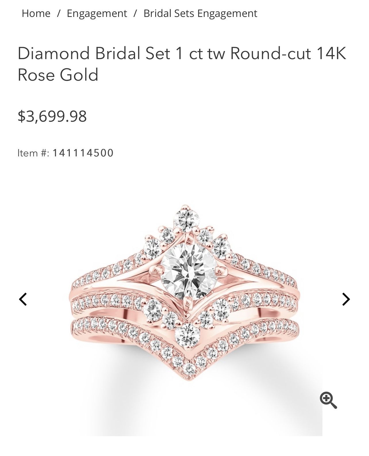 Rosegold Dimond Ring Wedding Set