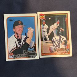 *REAL* Signed Mike LaCoss Baseball Cards 