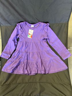 Bumcex Girls Purple Tiered Ruffle Dress