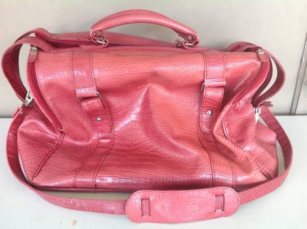 Red Faux Gator Tote Bag