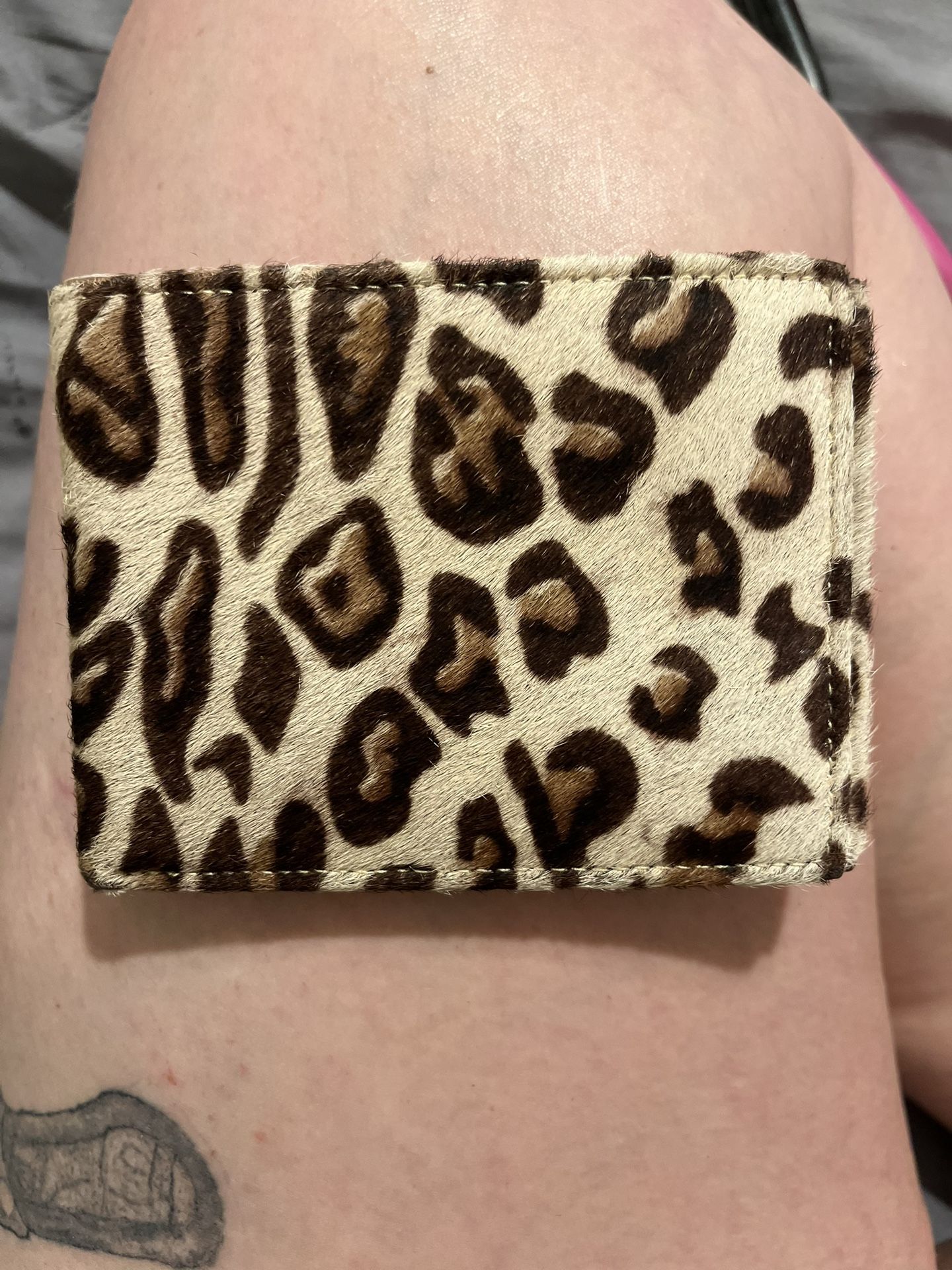 Genuine Leather Leopard Print Wallet