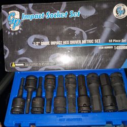 1/2" Drive Impact Hex Driver Metric Set