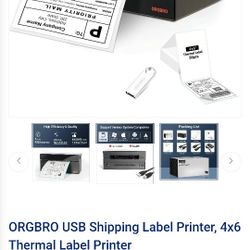 ORGBRO USB Shipping Label Printer, 4x6 Thermal Label Printer