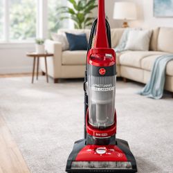 Hoover WindTunnel Upright Vacuum Cleaner – Powerful HEPA Bagless Vacuum (Red)
