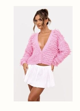 Pink Loop Cardigan V Neck