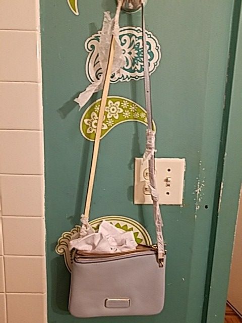 7x9.5 Marc jacob bag blue & tan