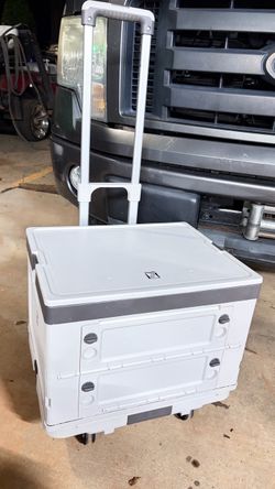 Rolling Collapsible Storage Cart with Lid
