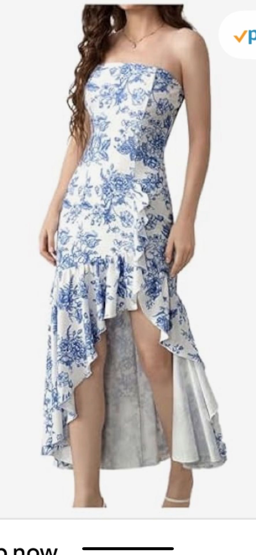 Dress - White And Blue