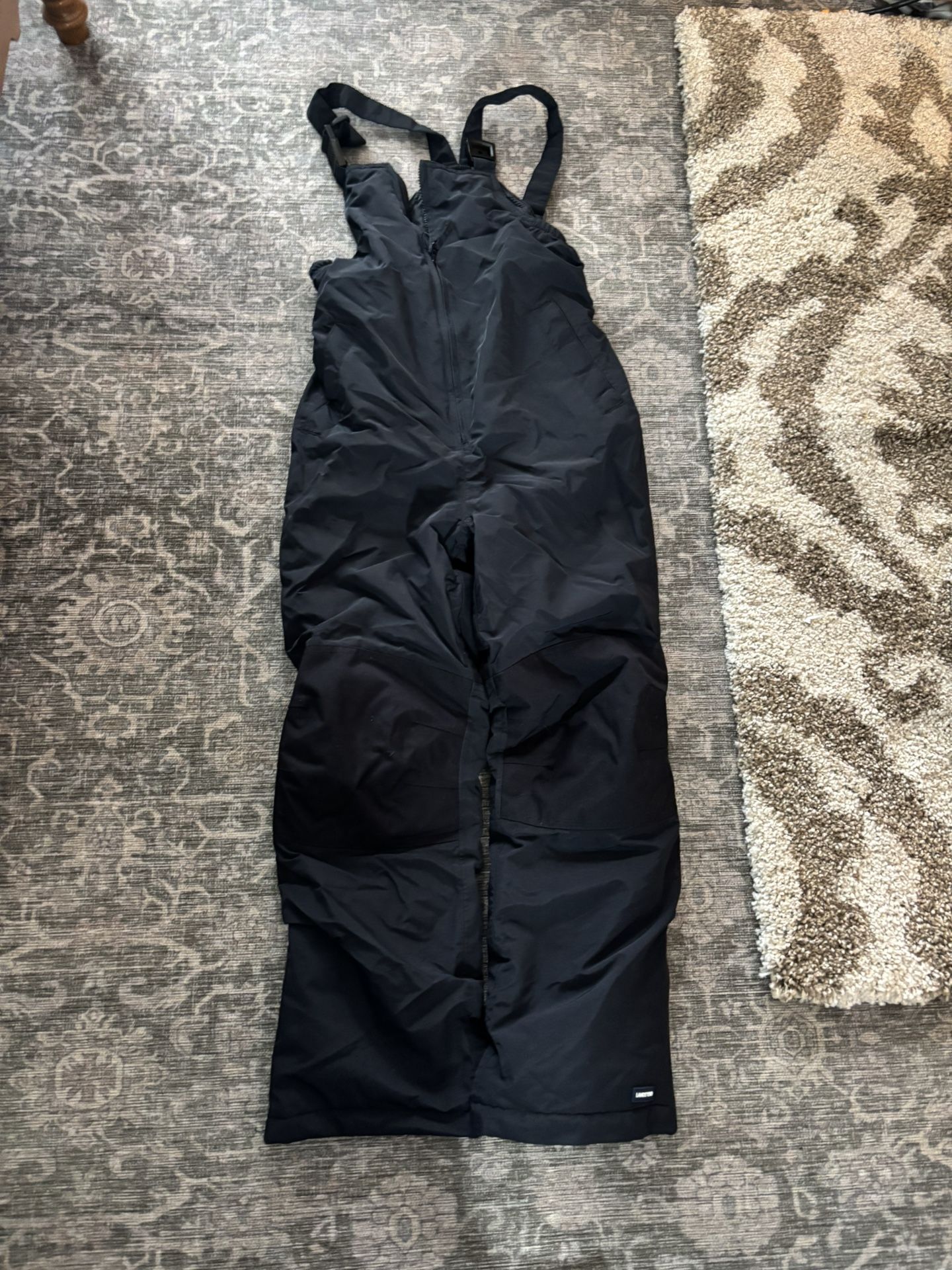 Like New Lands End Black Black Bib Overall Size 10 Zippered Cuffs For Boots