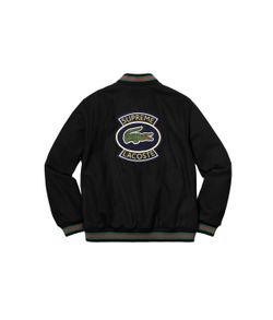 Supreme x lacoste wool varsity jacket black (XL) $380 for Sale in